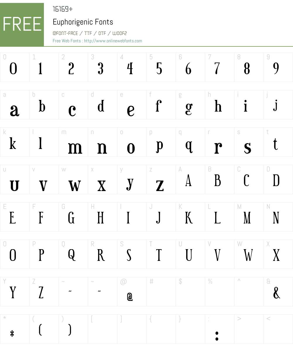 Euphorigenic Font Screenshots