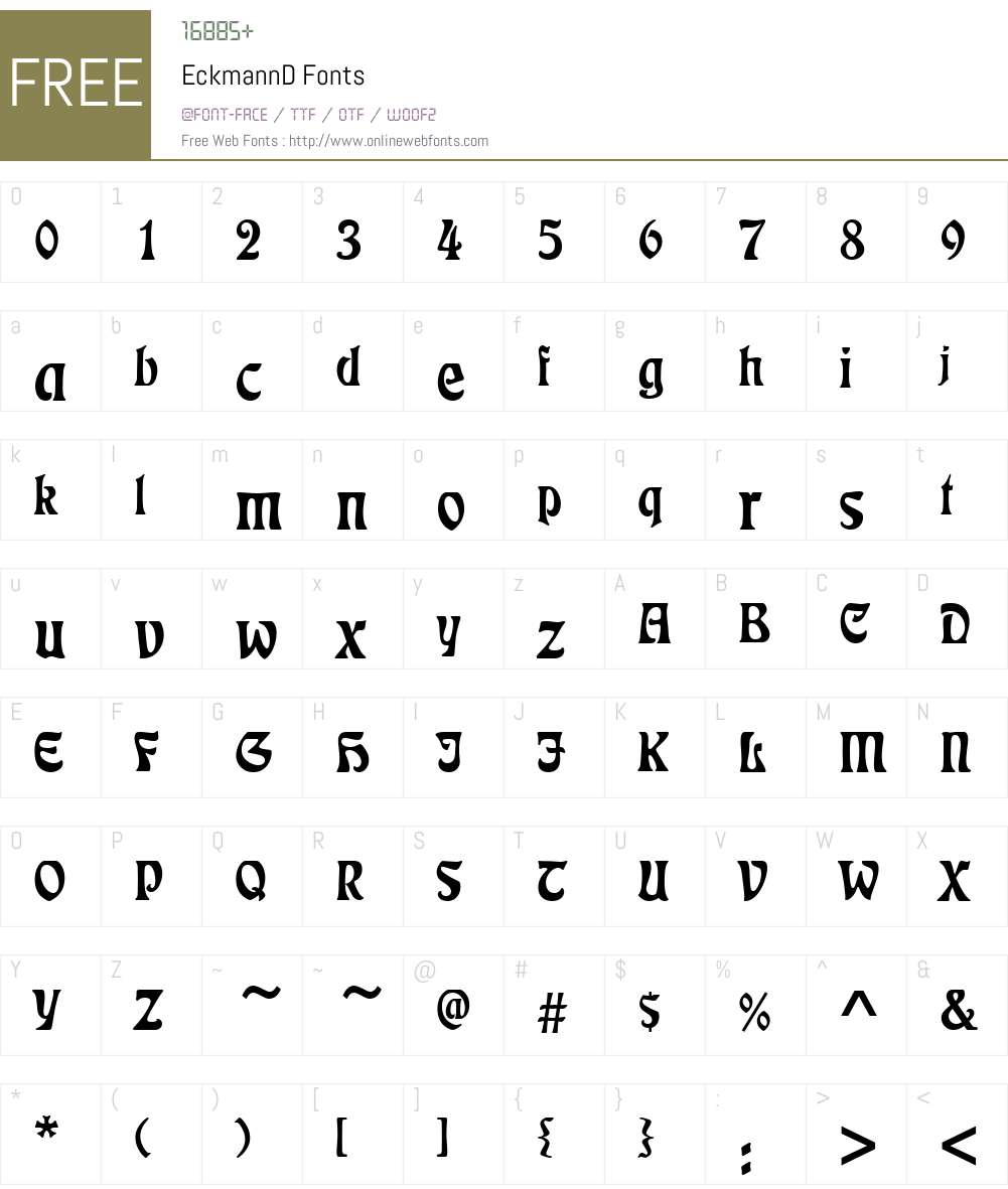 EckmannD Font Screenshots