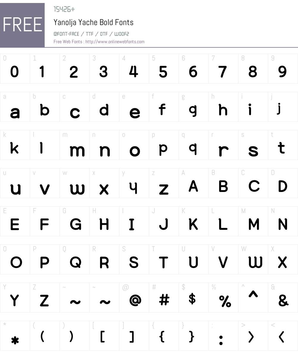 Yanolja Yache B Font Screenshots