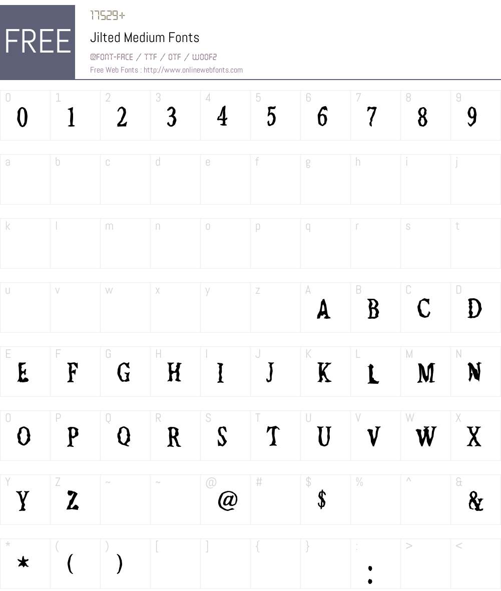 Jilted Font Screenshots