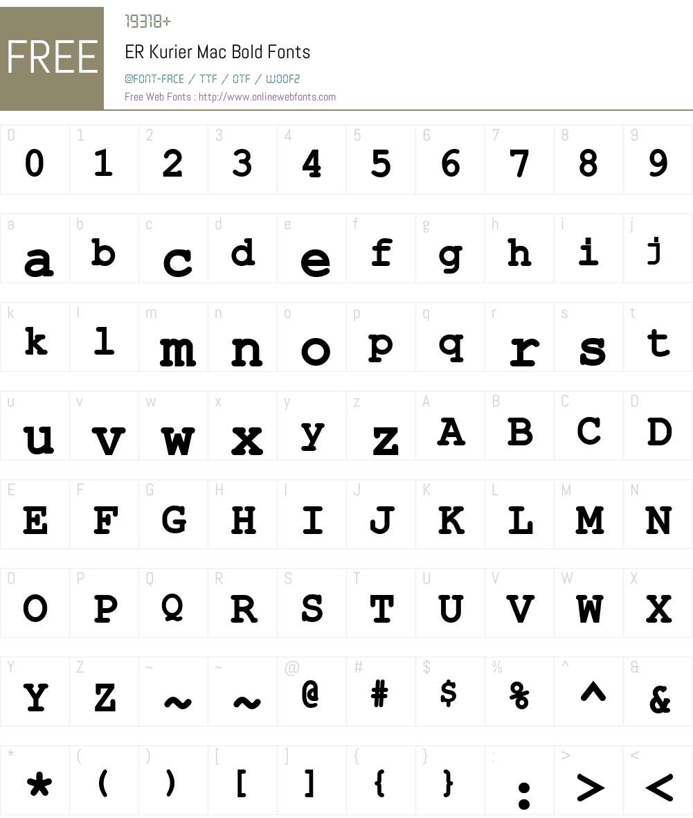 ER Kurier Mac Font Screenshots