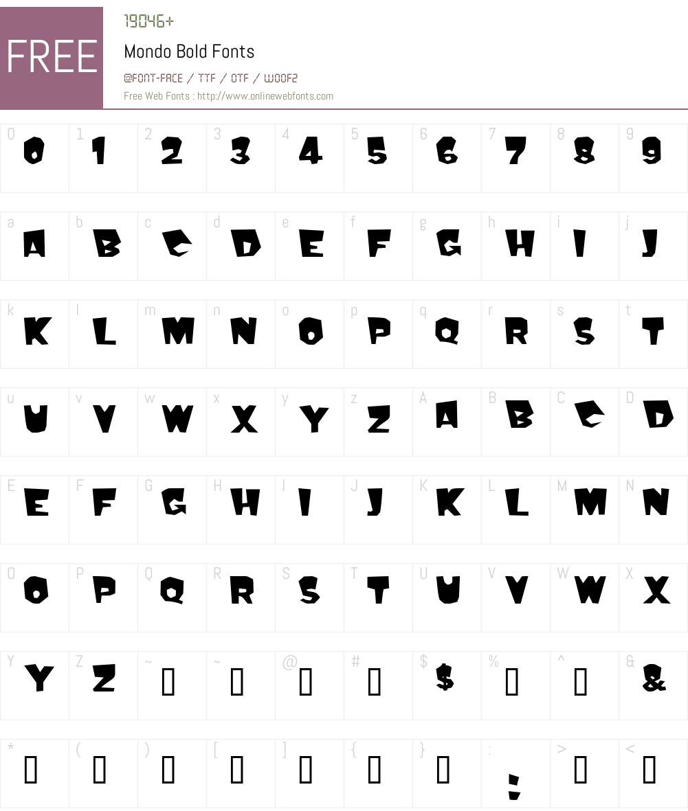 Mondo Font Screenshots