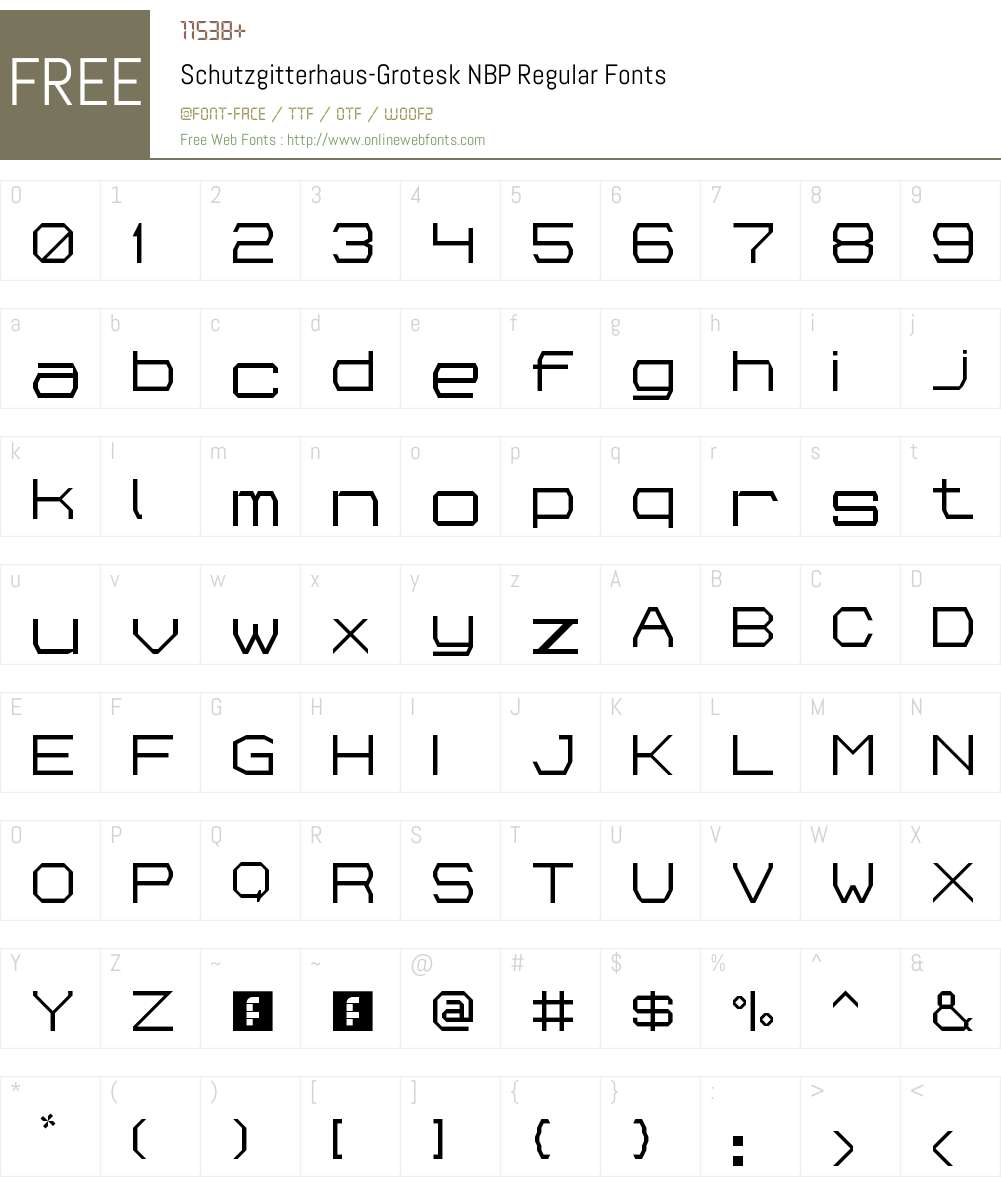Schutzgitterhaus-Grotesk NBP Font Screenshots