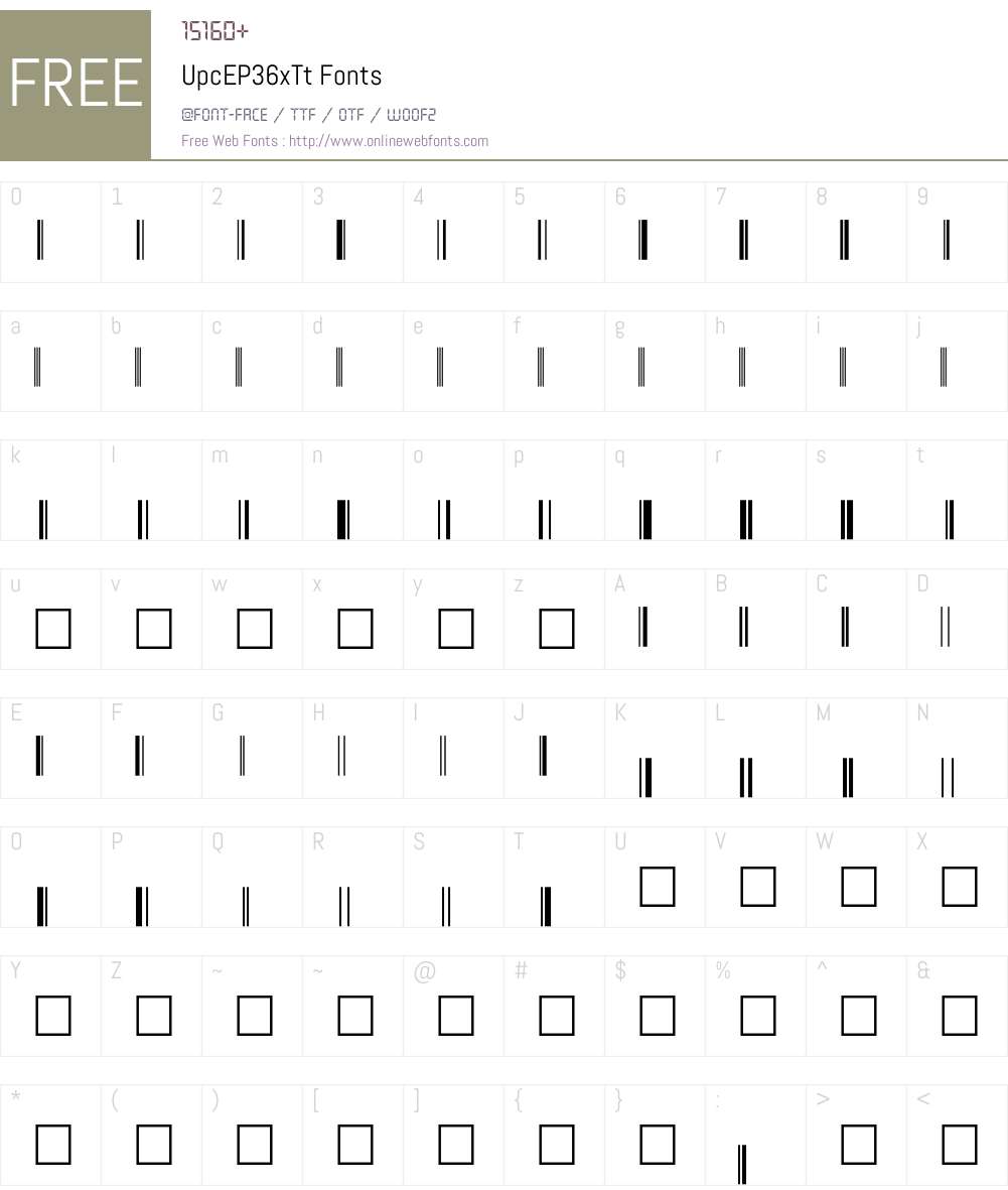 UpcEP36xTt Font Screenshots