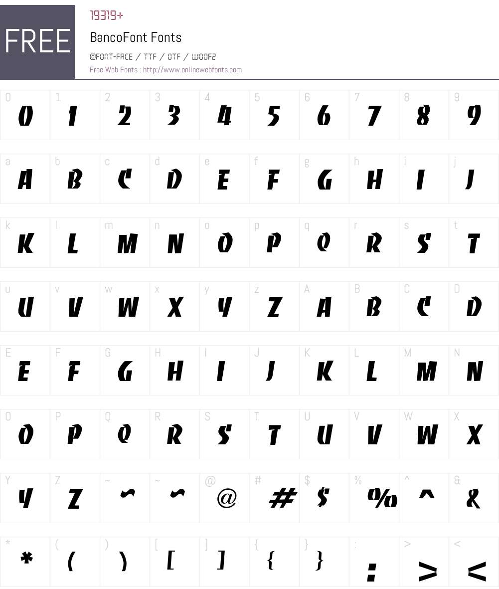 Banco Font Screenshots