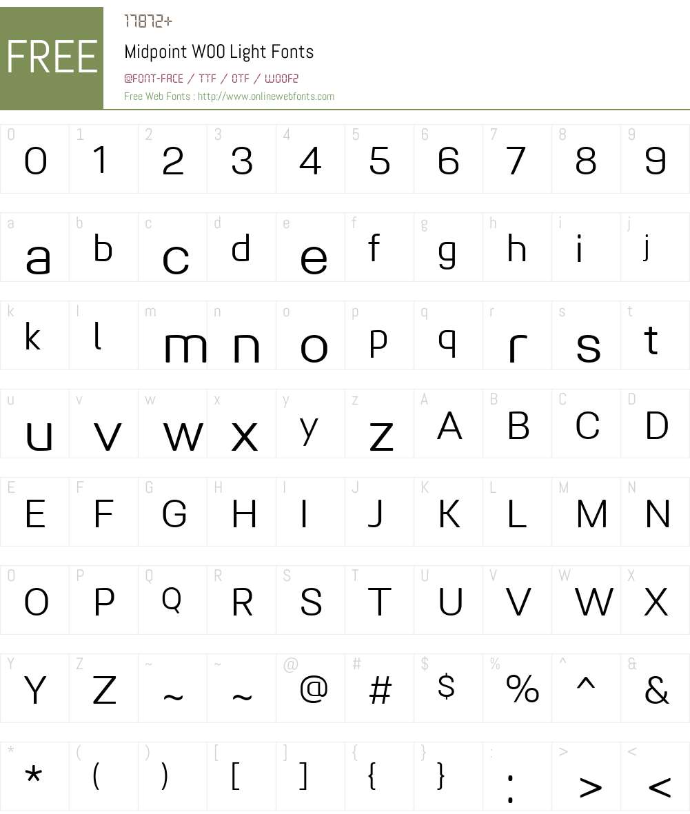 MidpointW00-Light Font Screenshots