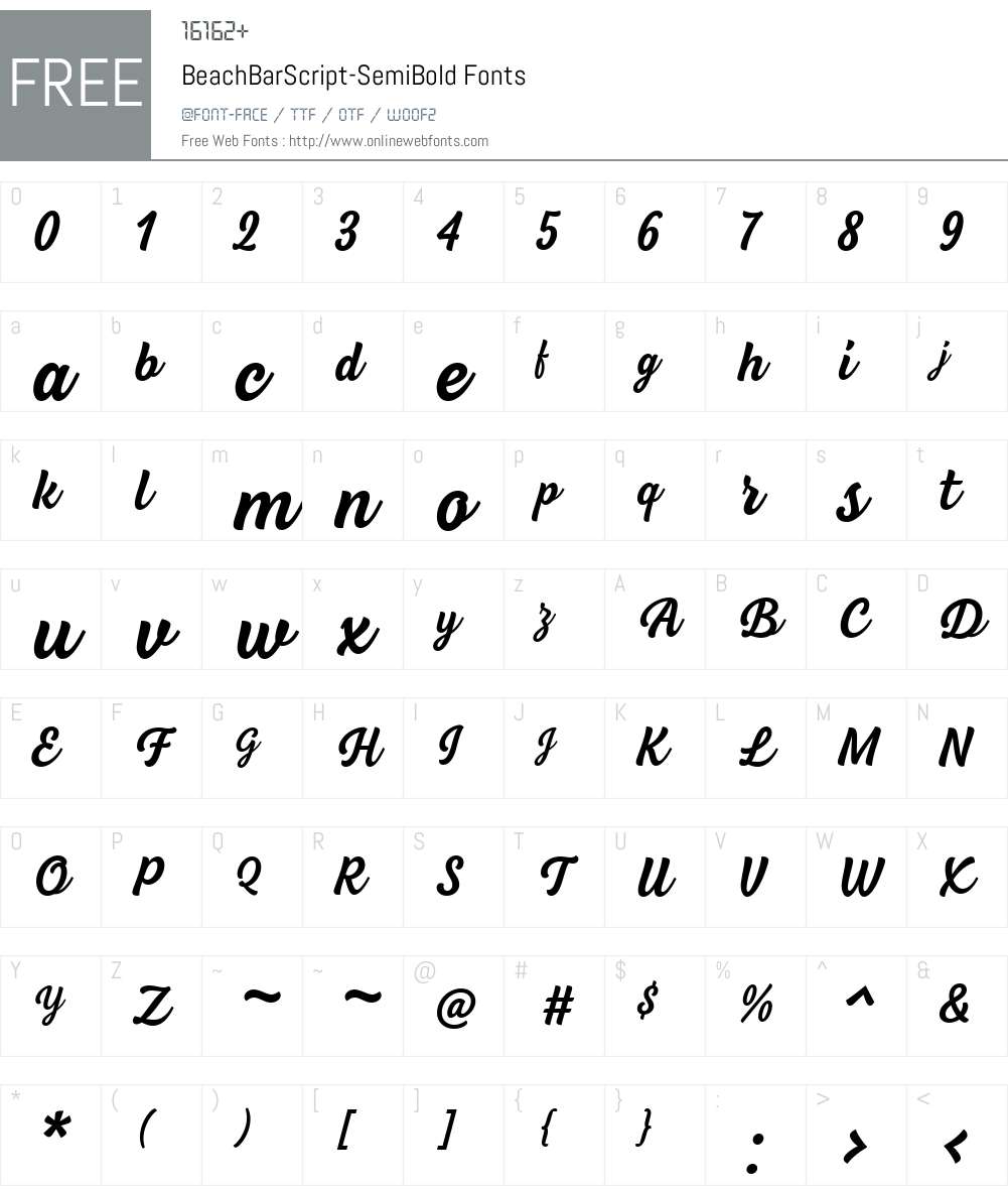 BeachBarScript-SemiBold Font Screenshots