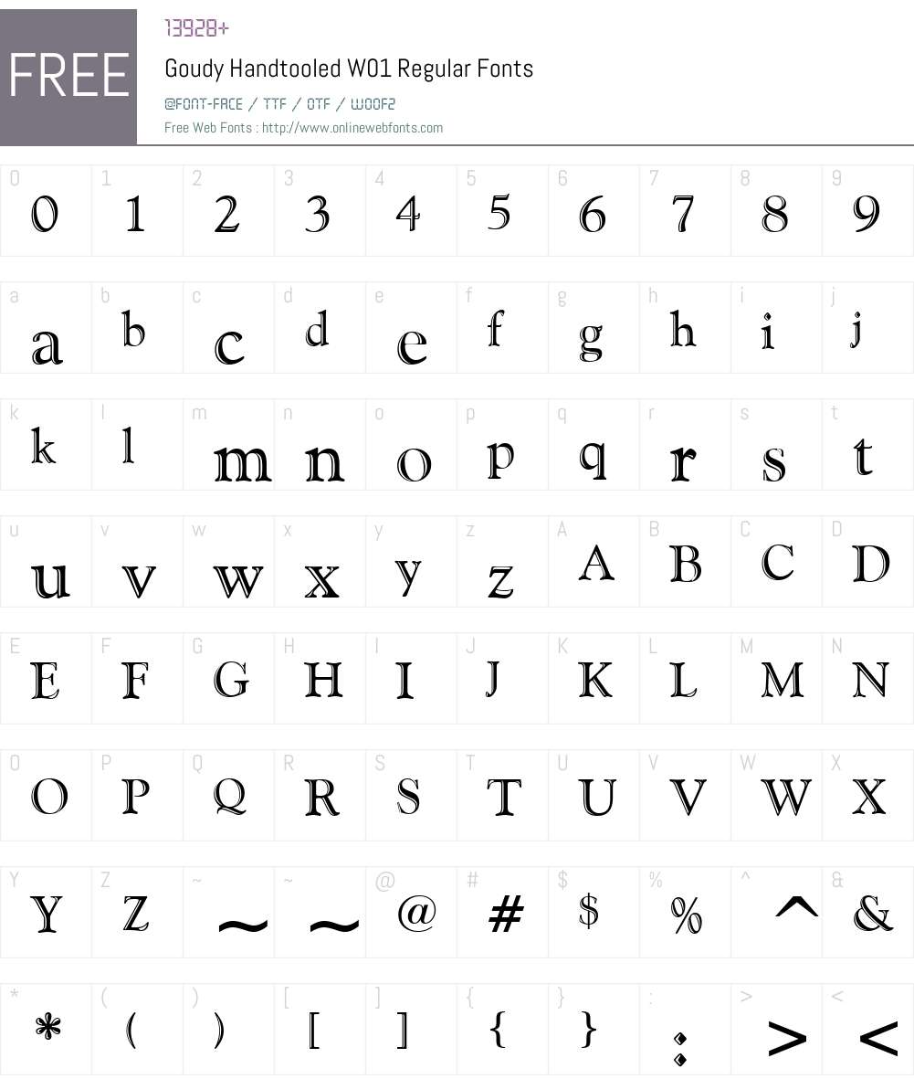 GoudyHandtooledW01-Regular Font Screenshots