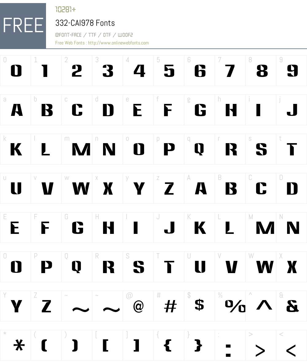 332-CAI978 Font Screenshots
