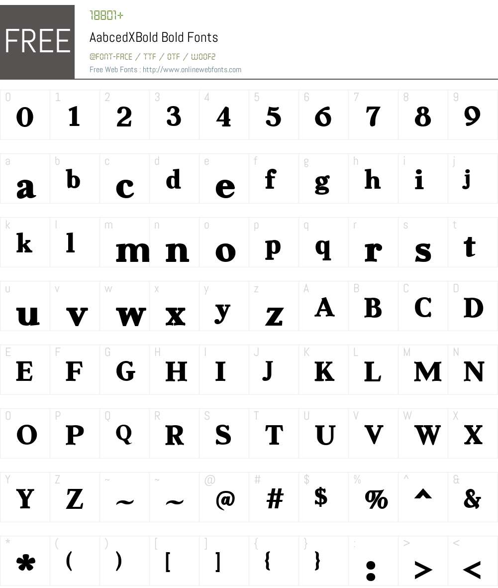 AabcedXBold Font Screenshots