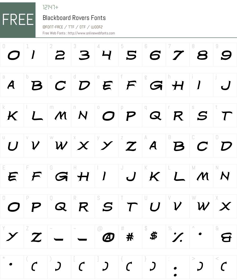Blackboard Rovers Font Screenshots