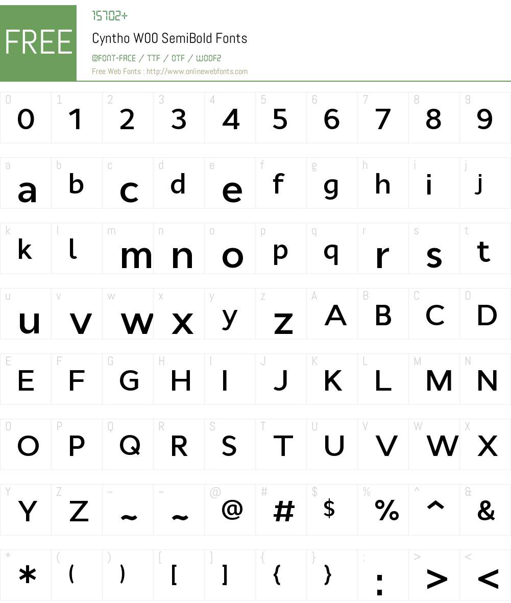 CynthoW00-SemiBold Font Screenshots