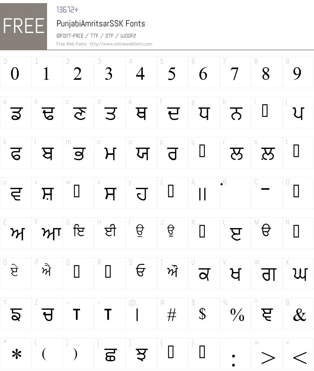 PunjabiAmritsarSSK Font Screenshots