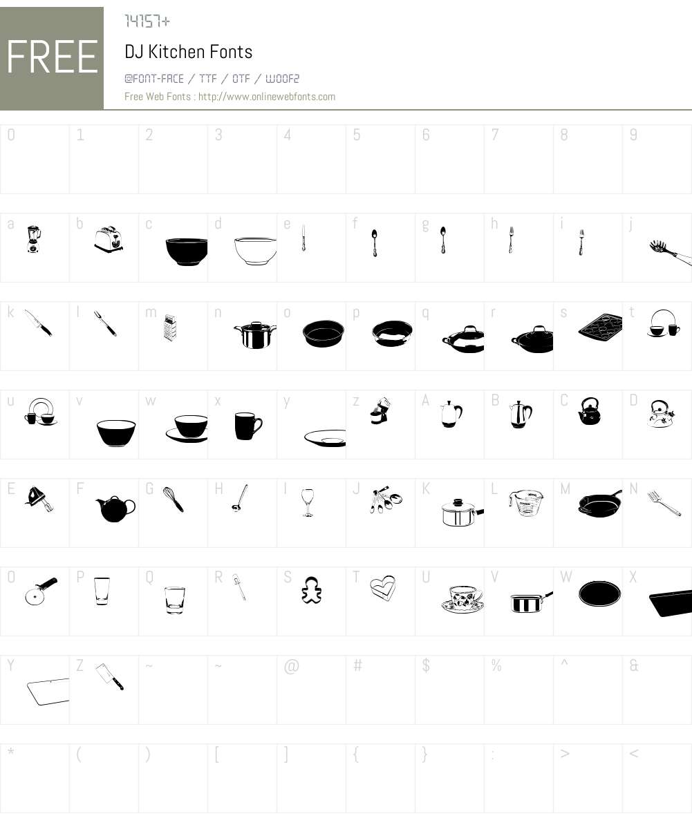 DJ Kitchen Font Screenshots