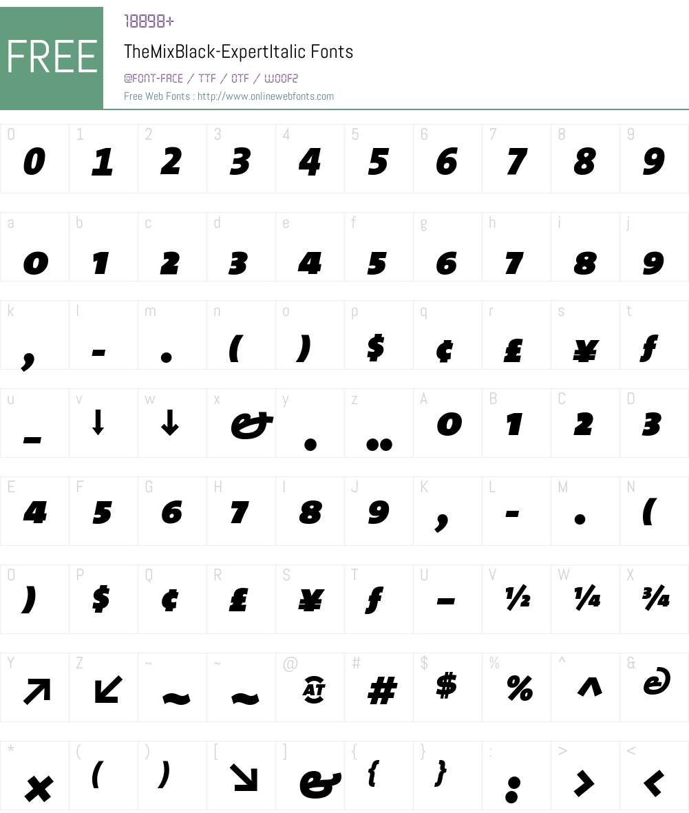 The Mix Black- Font Screenshots