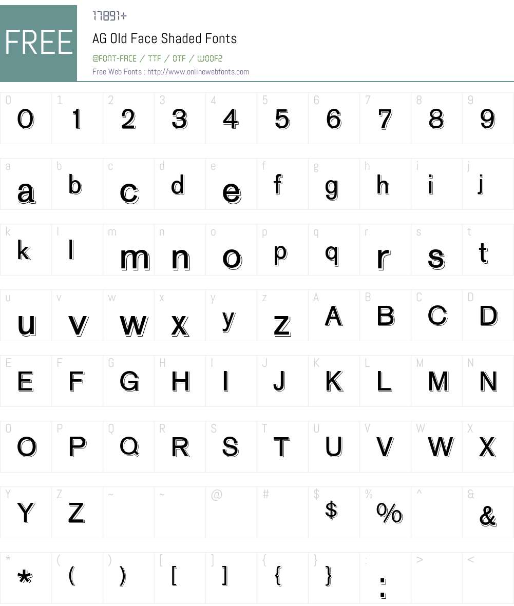 AG Old Face Font Screenshots