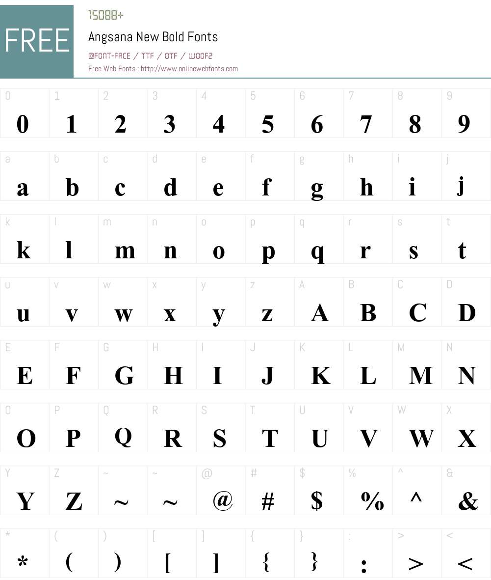 Angsana New Font Screenshots