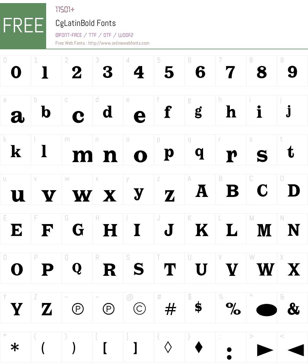 CgLatinBold Font Screenshots