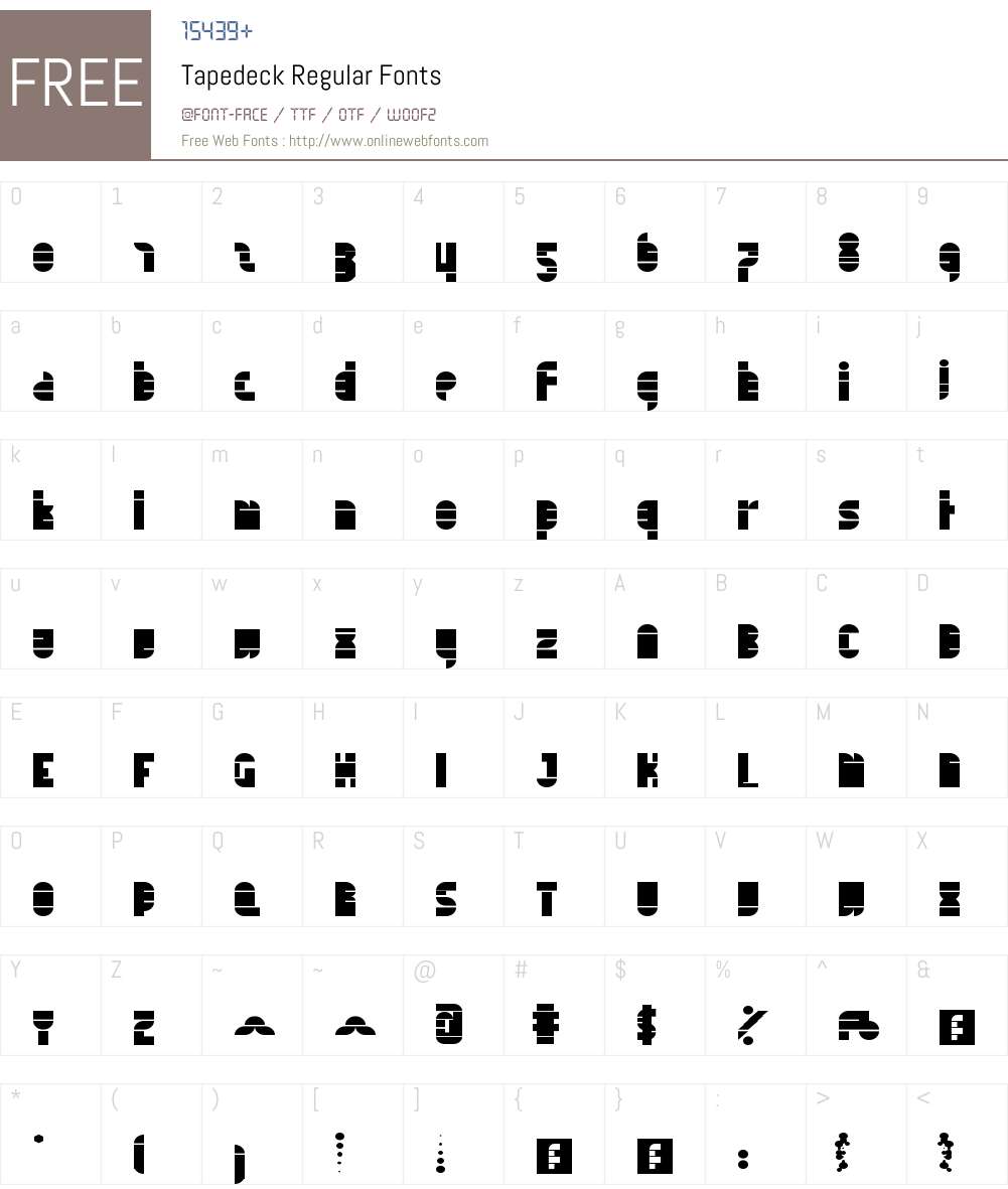 Tapedeck Font Screenshots