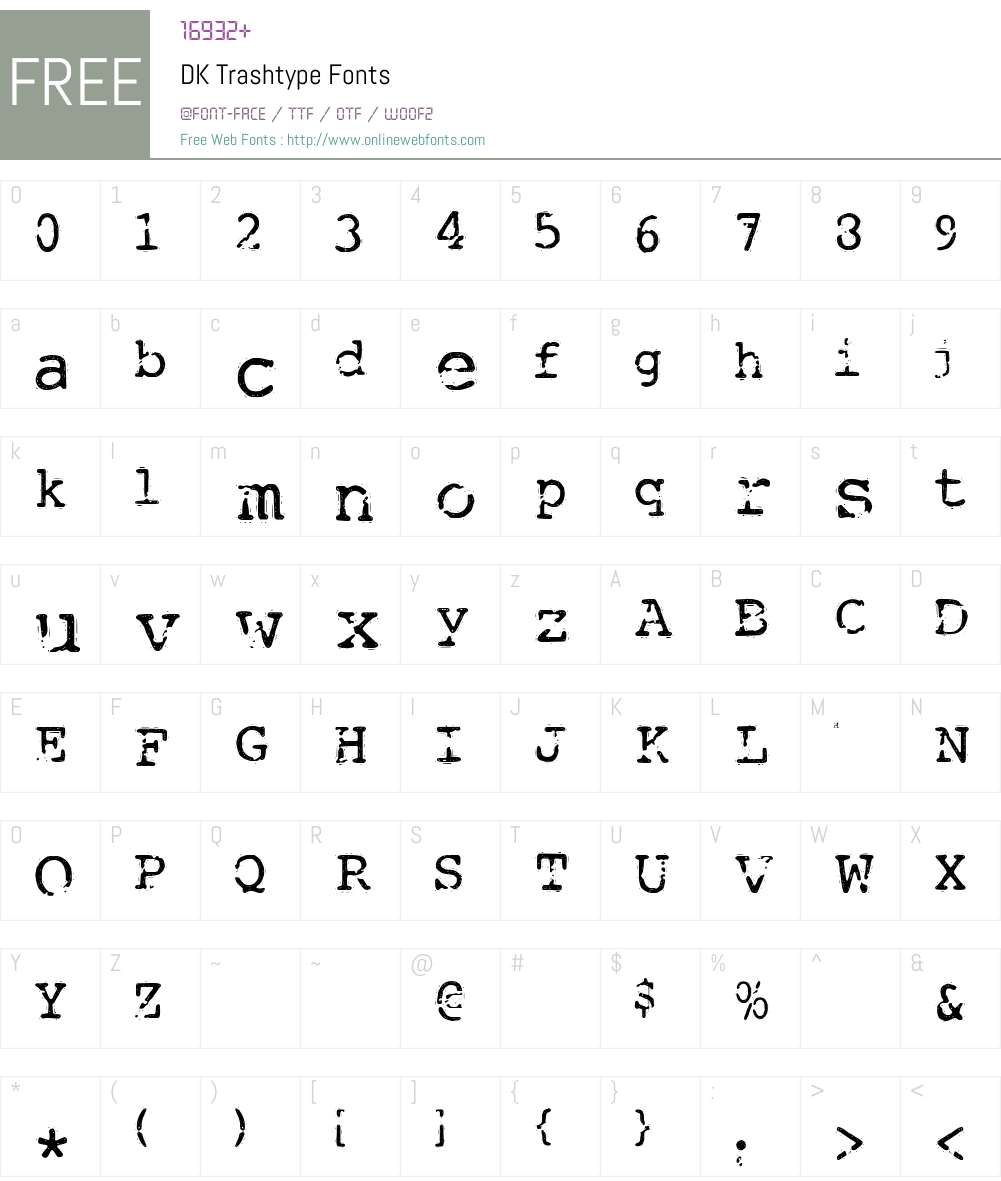 DK Trashtype Font Screenshots