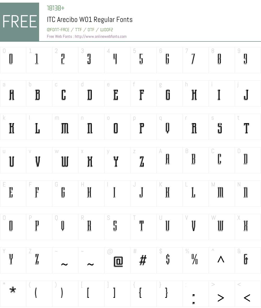 ITCAreciboW01-Regular Font Screenshots