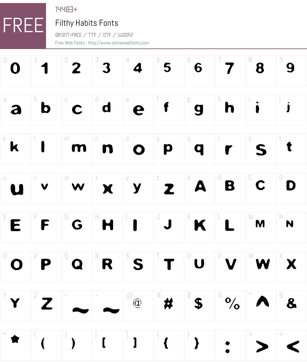 Filthy Habits Font Screenshots
