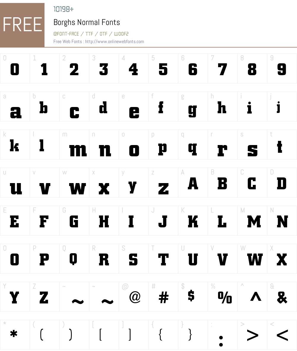 Borghs Font Screenshots