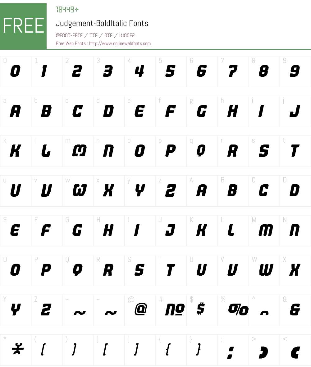 Judgement Font Screenshots