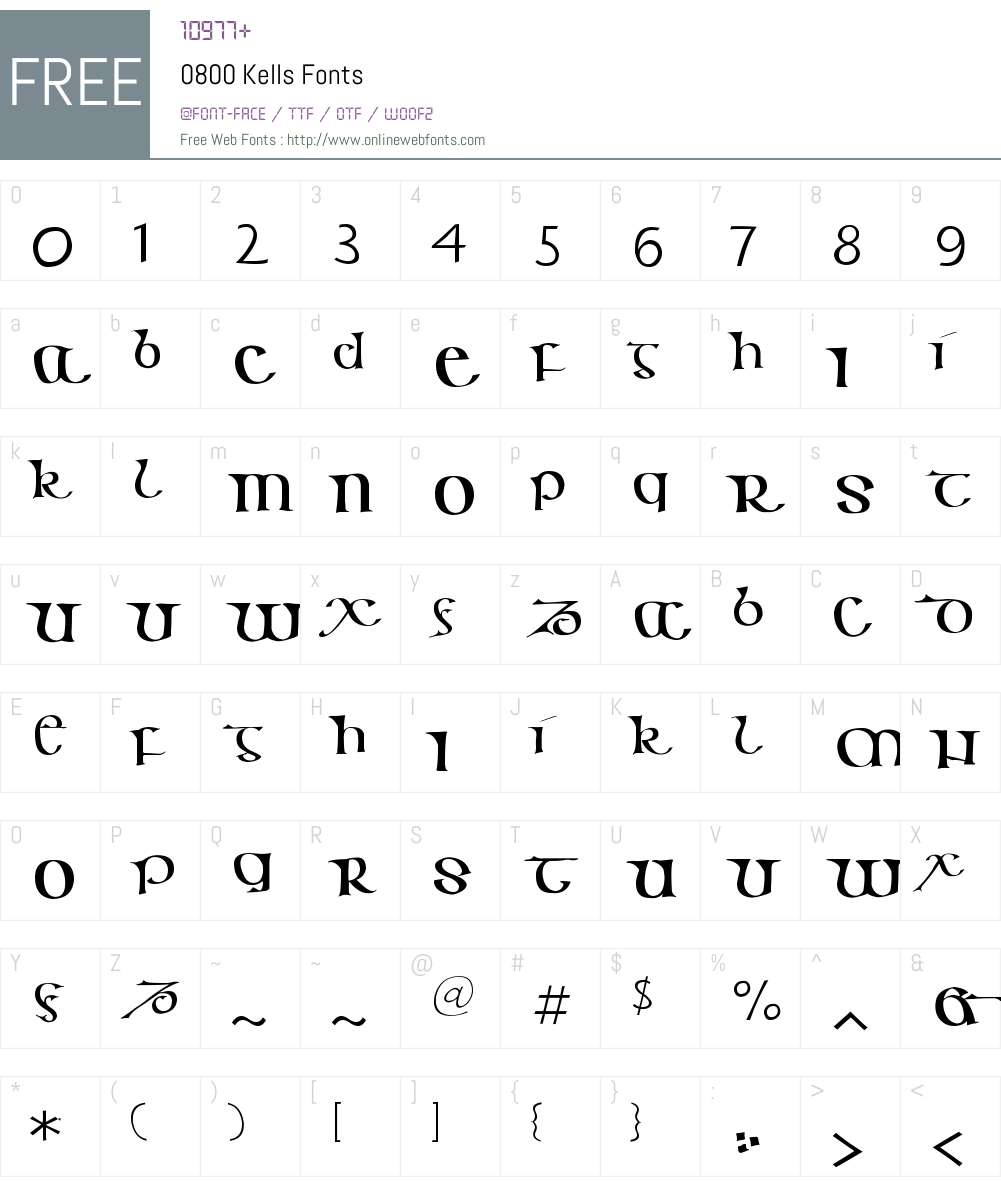 0800 Kells Font Screenshots