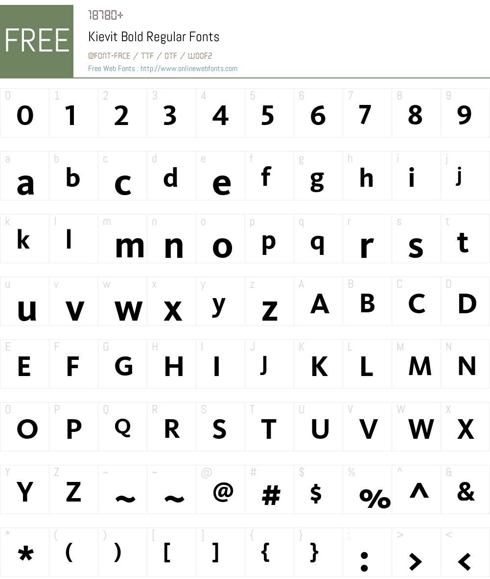 Kievit Bold Font Screenshots