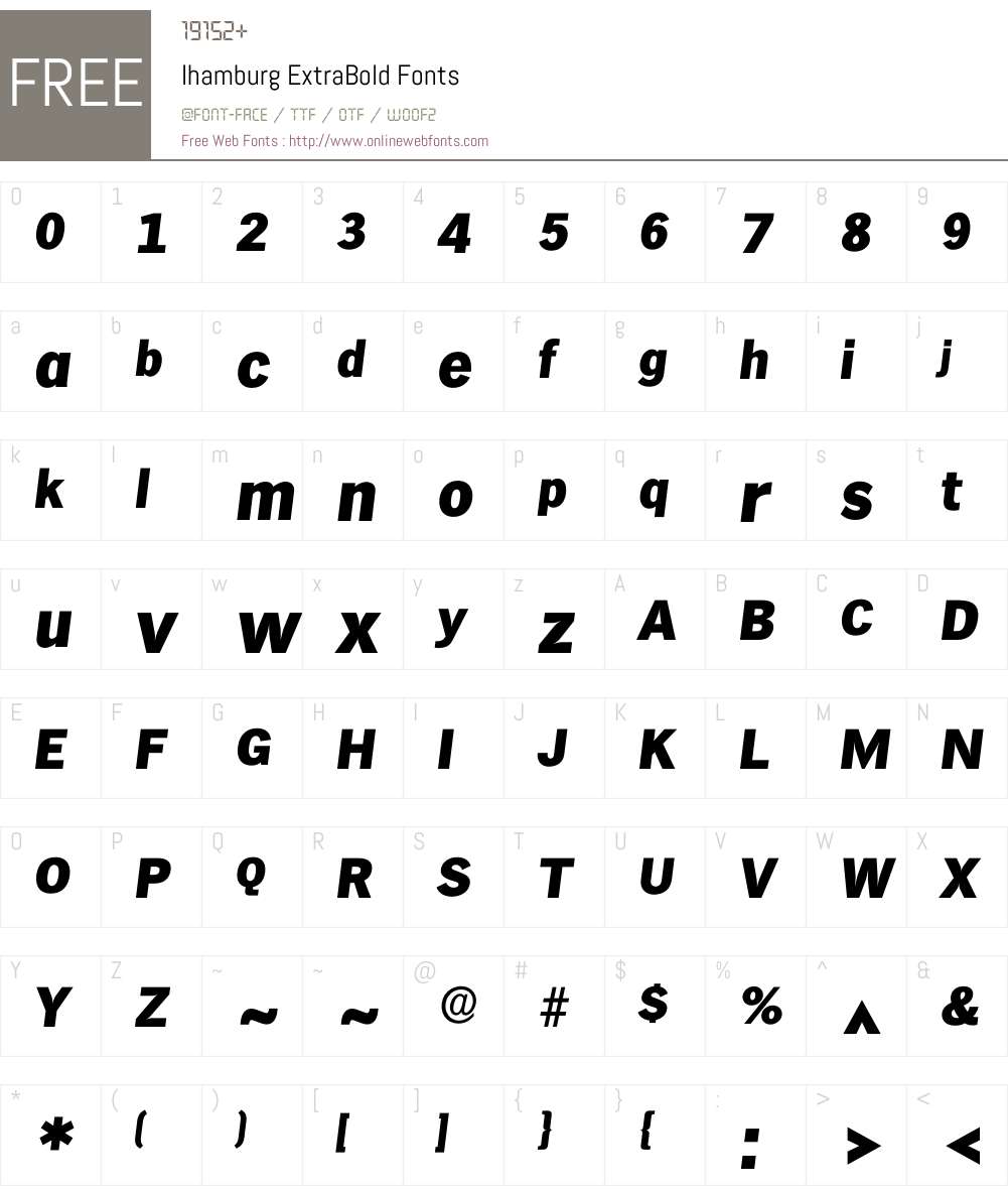 Ihamburg Font Screenshots