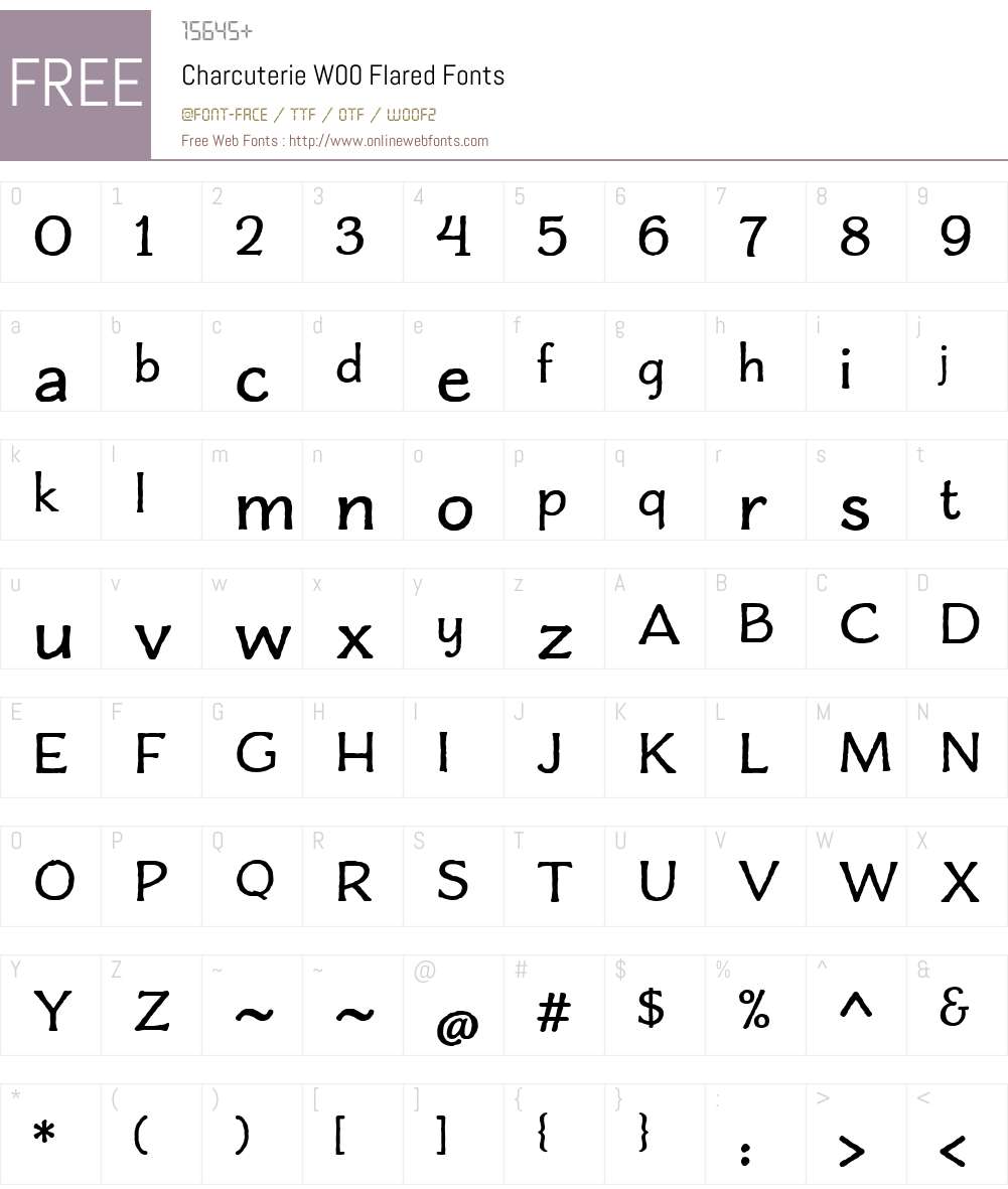 CharcuterieW00-Flared Font Screenshots