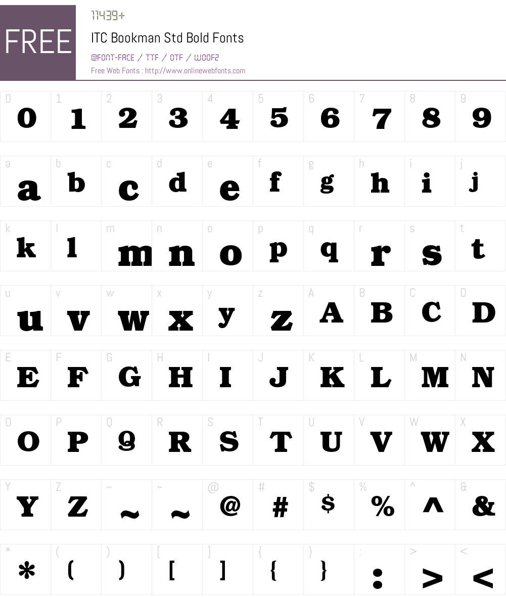 ITC Bookman Std Font Screenshots