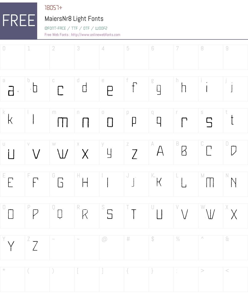MaiersNr8 Font Screenshots