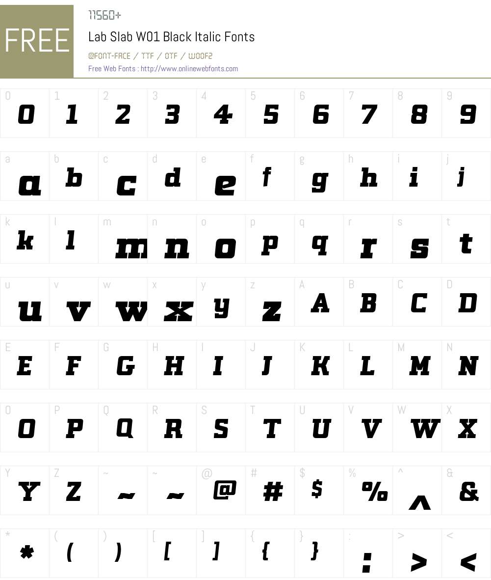 LabSlabW01-BlackItalic Font Screenshots