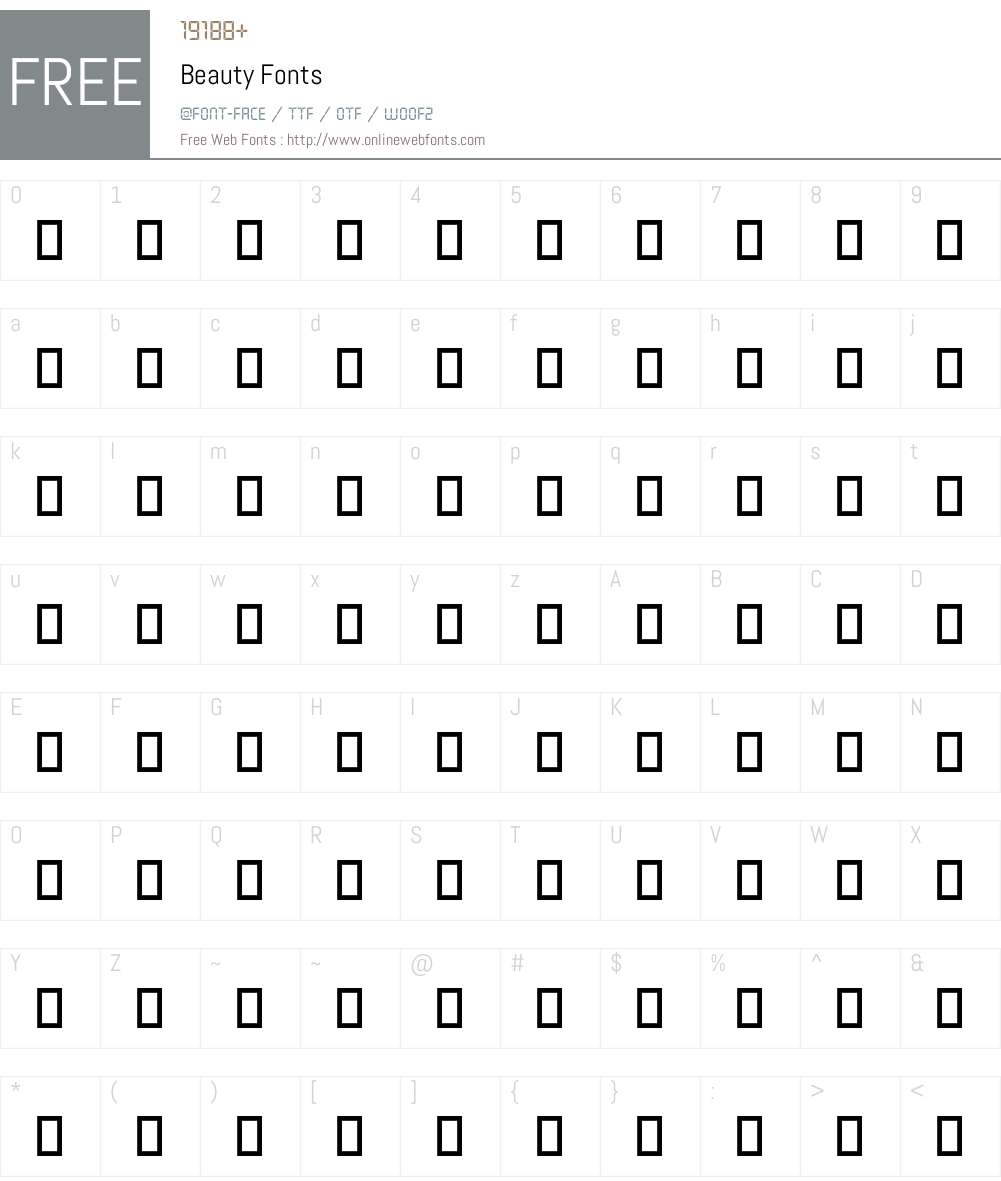 Beauty 1.00 November 17, 2014, initial release Fonts Free Download ...