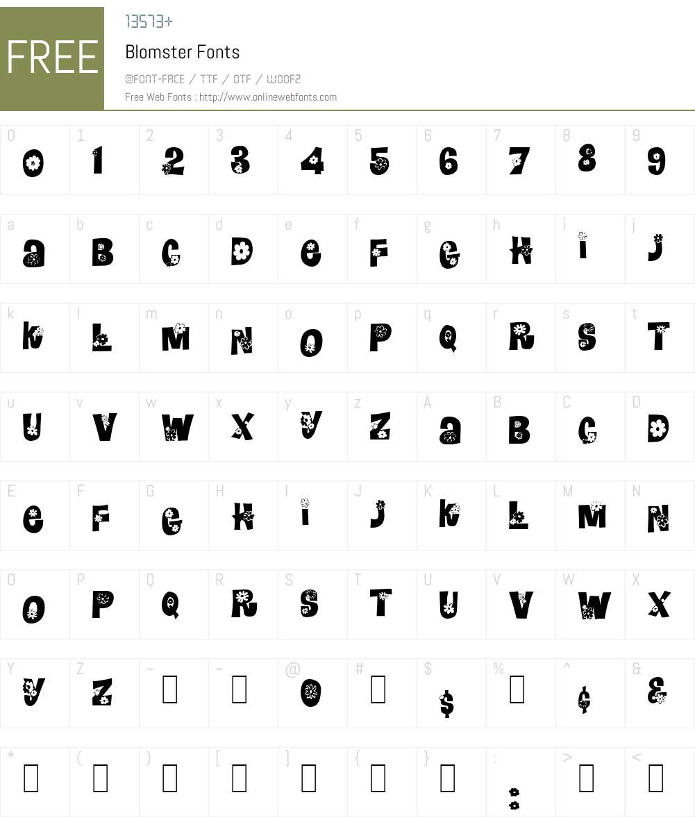 Blomster Font Screenshots