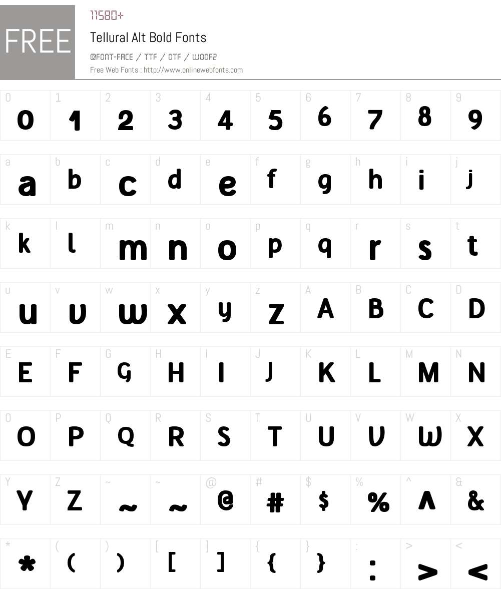 Tellural Alt Font Screenshots