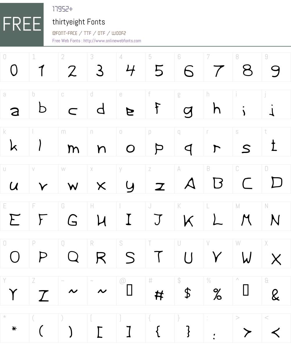 thirtyeight Font Screenshots