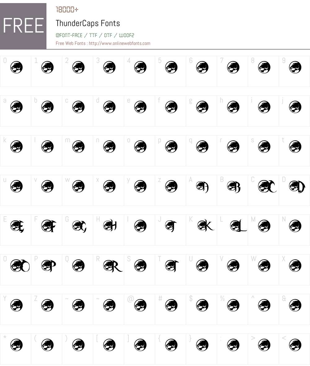 ThunderCaps Font Screenshots