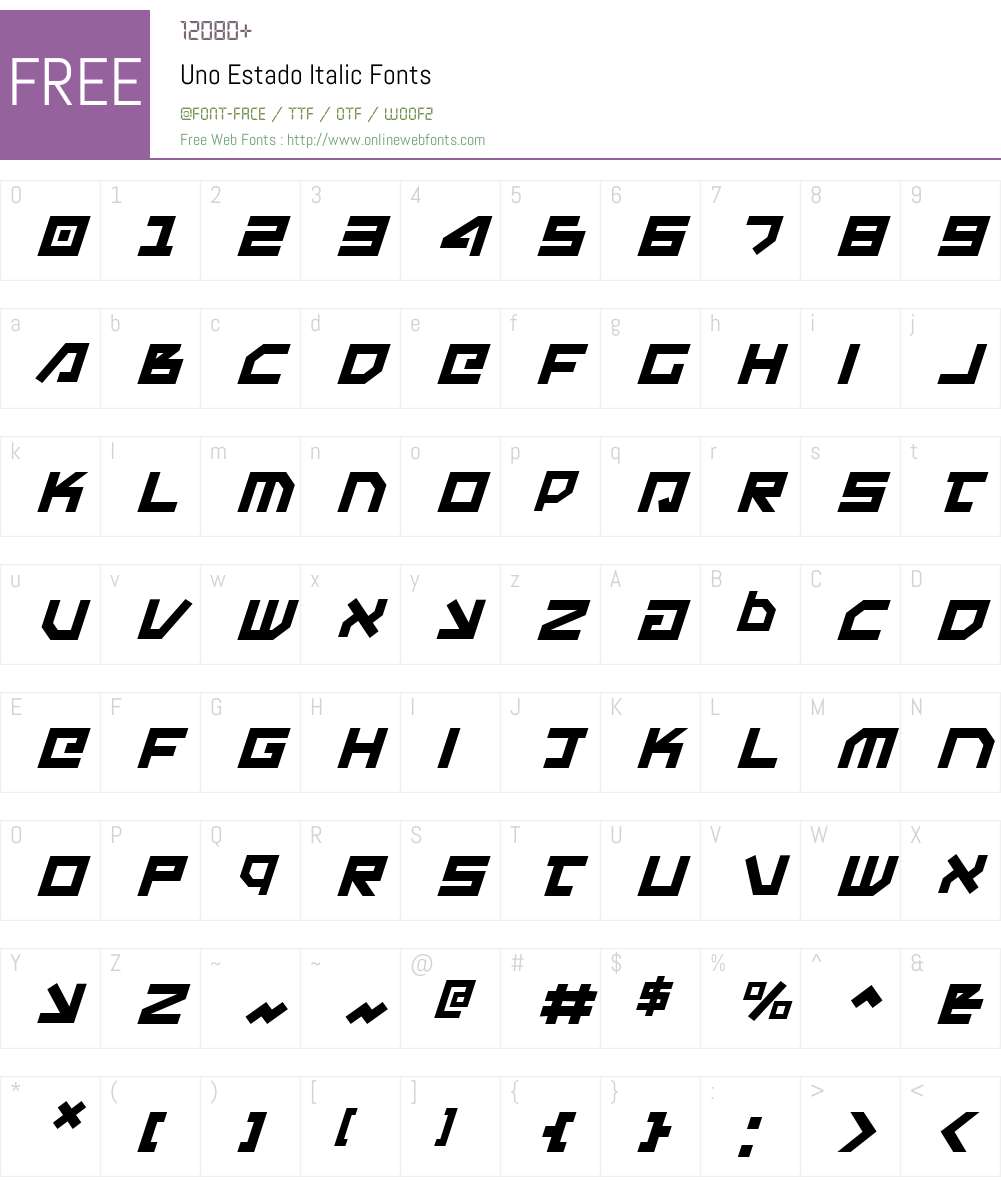Uno Estado Italic Font Screenshots