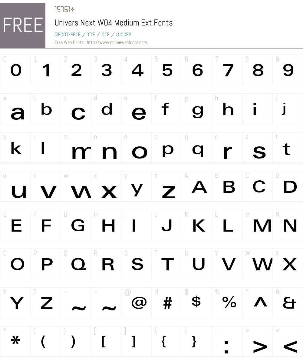 UniversNextW04-MediumExt Font Screenshots