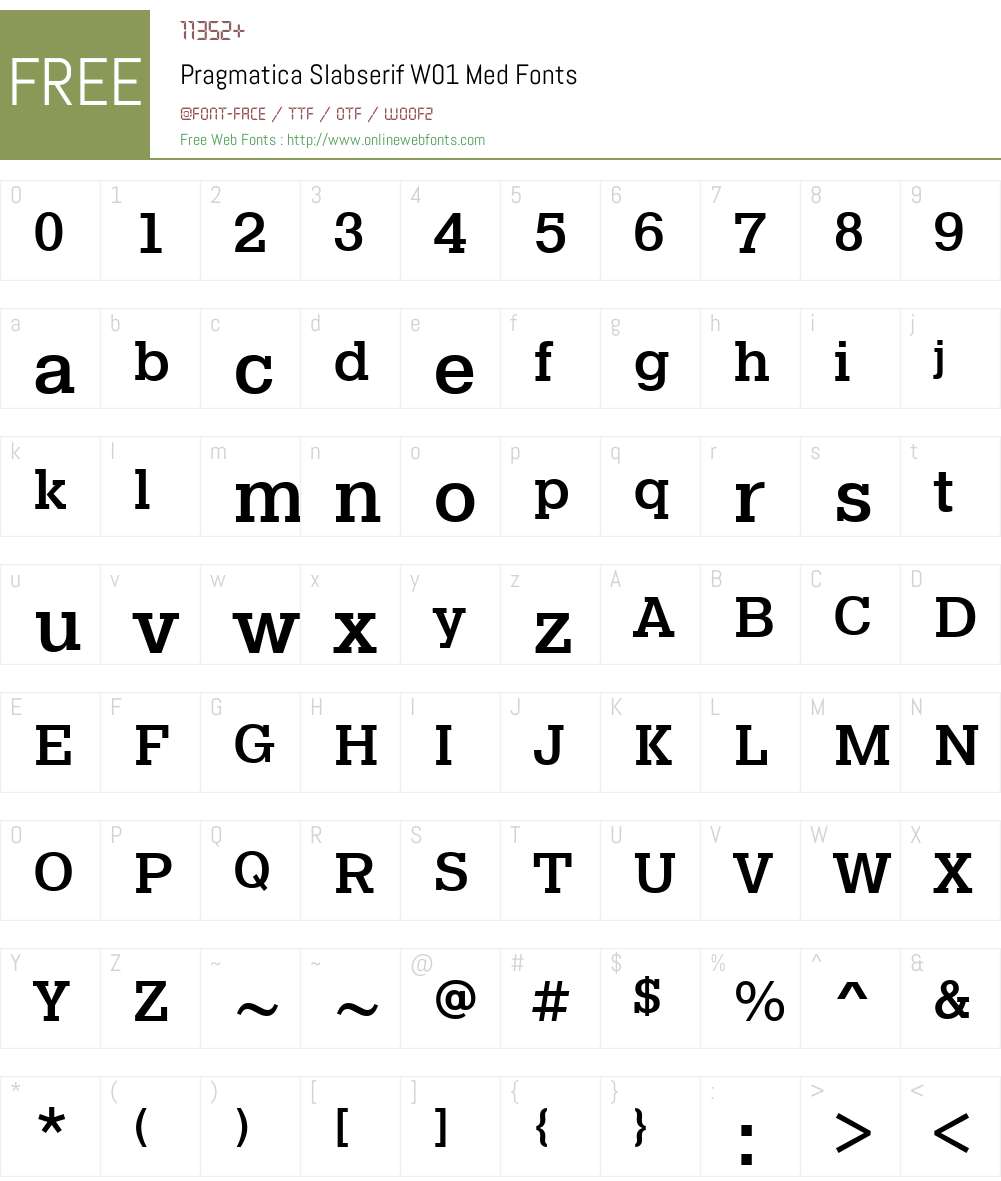PragmaticaSlabserifW01-Med Font Screenshots