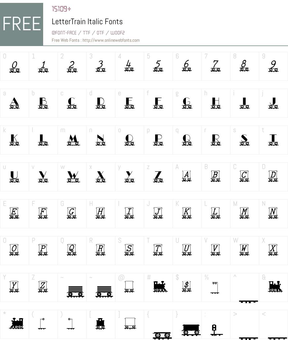 LetterTrain Font Screenshots
