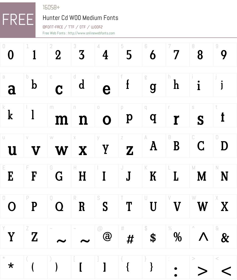 HunterCdW00-Medium Font Screenshots
