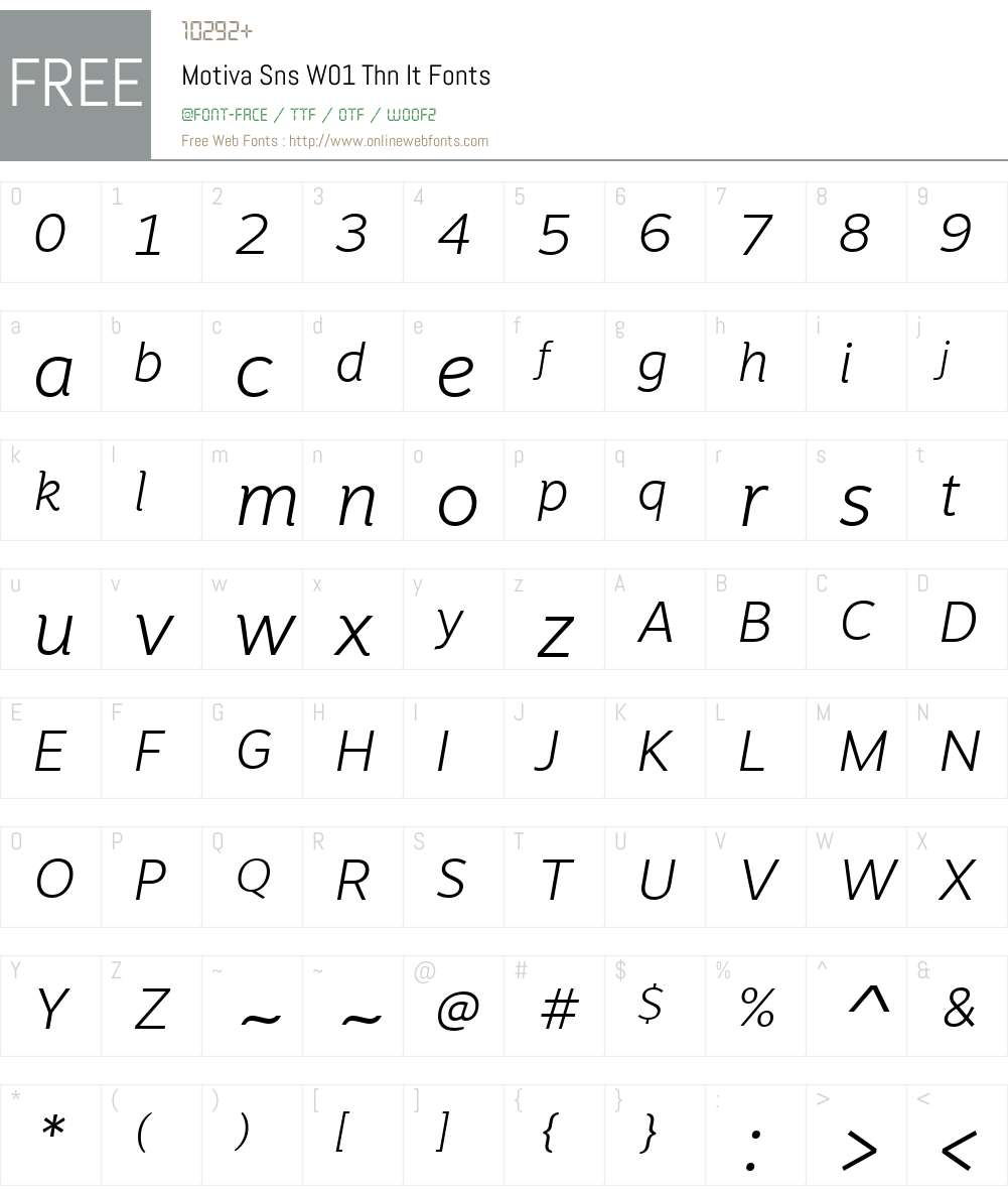 MotivaSnsW01-ThnIt Font Screenshots