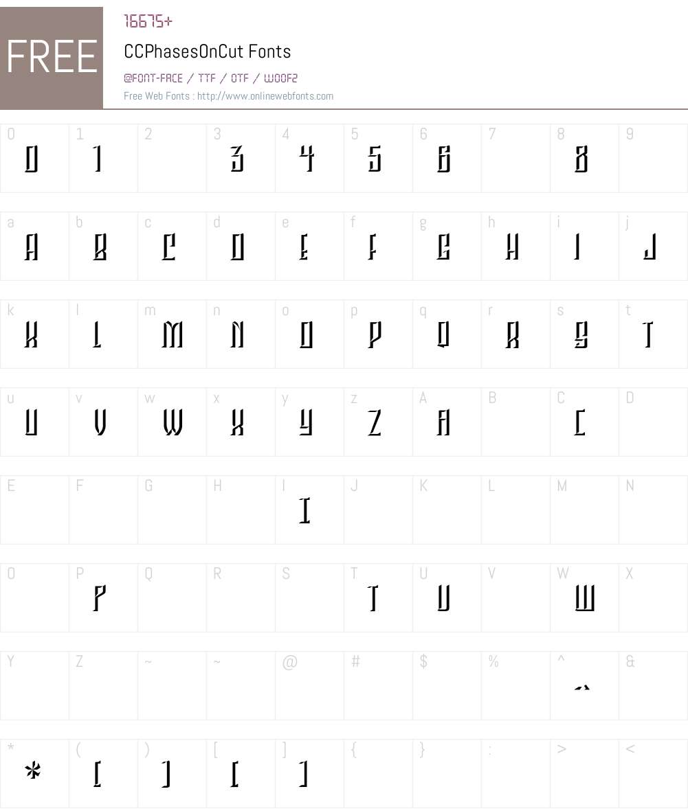 CCPhasesOnCut Font Screenshots