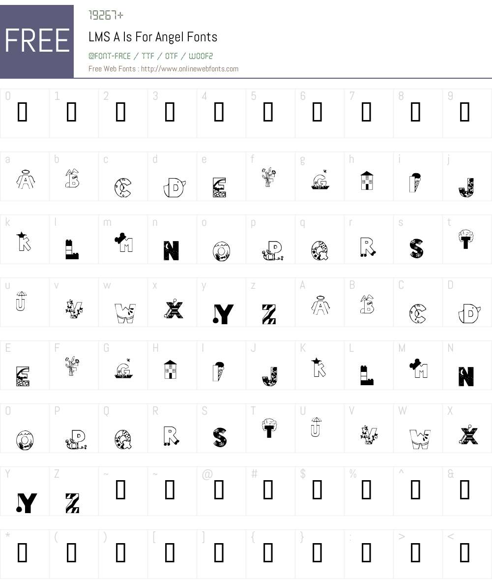 LMS A Is For Angel Font Screenshots