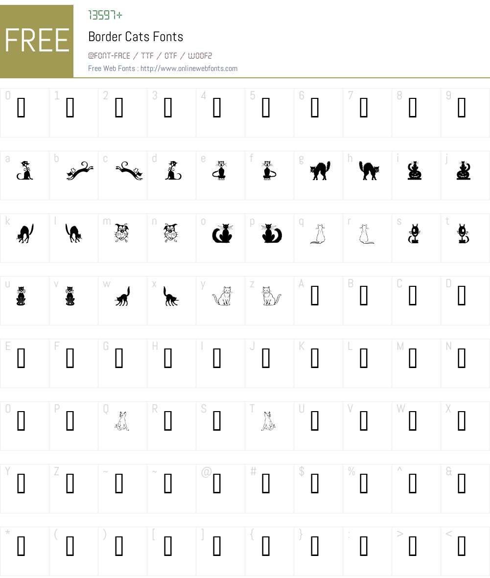 Border Cats Font Screenshots