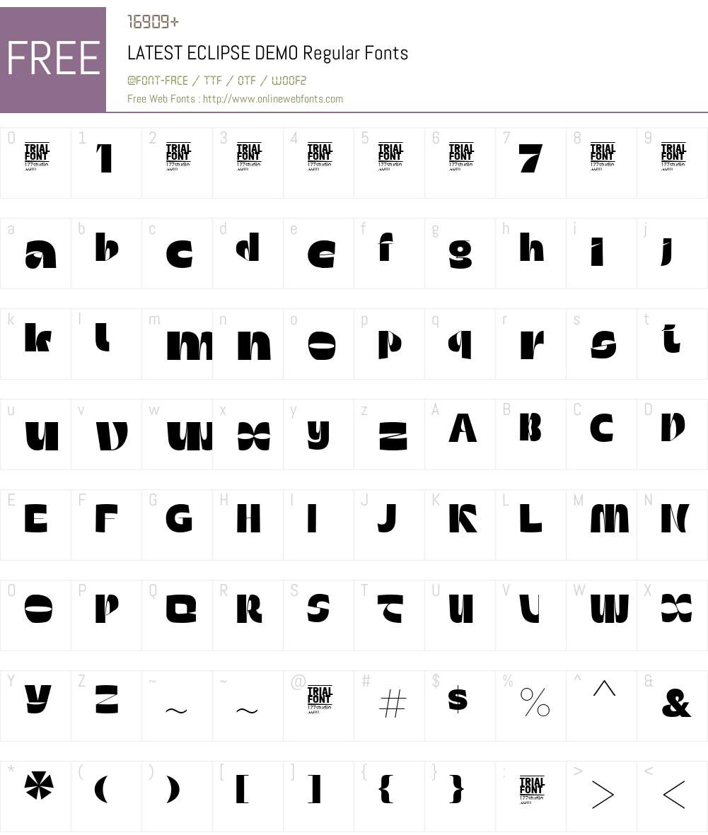 LATEST ECLIPSE DEMO 1.001 Fonts Free Download - OnlineWebFonts.COM